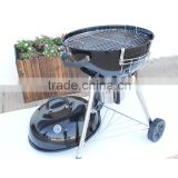22" inch deluxe round kettle BBQ GRILL with warming rack --YH22018K