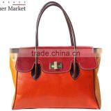 Colorful Handbag With Double Handle Handbags Italian Bags Genuine Leather Florence Leather Fashion thumbnail-1