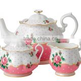 flower style porcelain tea set 3PCS