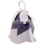 Russian Banya Wool Sauna Hat, Felt Sauna Cap - Cute Bell thumbnail-1
