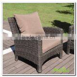 Audu Wicker Chair,Resin Wicker Garden Chair With Back Cushion thumbnail-1