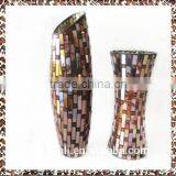Tall Classical Mosaic Ornament Home Interior Handmade Color Antiques Brass Vases India thumbnail-1