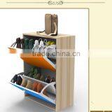 Fashionable Shoe Cabinet, Flip More Capacity Wooden Shoes Rack thumbnail-2