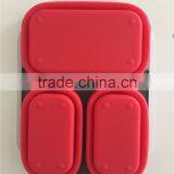 Collapsible Silicone Lunch Box With Serving Tool/square Shape Foldable Silicone Lunch Box thumbnail-5