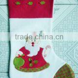 New Products Handsewn Cheap Wholesale Fabric Sock Wool Felt Christmas Stocking Hangers With Applique Angel Xmas Snowman Motif thumbnail-2