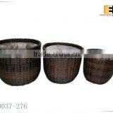 Round Shape PE Rattan With Liner Flower Baskets thumbnail-1