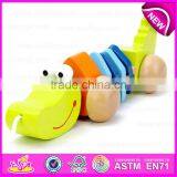Kids Toddler Wooden Dog Pull Along Toys,Wooden Baby Push and Pull Dog Toy W05B106 thumbnail-2