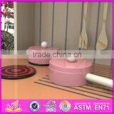 2017 New Design Children Pretend Play Wooden Pink Play Kitchen W10C268 thumbnail-6
