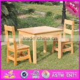 2016 New Design Natural Solid Wooden Children Table and Chairs W08G172 thumbnail-1