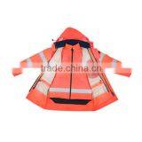 Polyester Fabric With PVC Coating High Visibility Reflective Rain Coat thumbnail-6