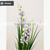 2017 Wholesale Nearly Nature Artificial Grass Synthetic Onion Grass With Orchid in Pot Fake Grass for Indoor Decoration thumbnail-3