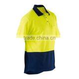 Custom Workwear Spliced Cotton Hi Vis Back Short Sleeve Work T-shirt Polo thumbnail-3