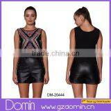 2014 New Design Sleeveless Ladies Embellished Tops