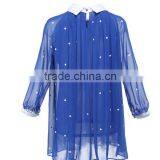 2015 Fashion Polyester Doule Layer Long Sleeves Direct Manufacturer High Quality Design of Office Blouses thumbnail-3