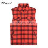 Stock Wholesale Warm Plaids Men Fleece Vest thumbnail-1
