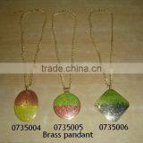 Metal Enamel Pendant Necklace thumbnail-1