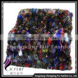 CX-D-124 Colorful Hand Patchwork Thick Genuine Fox Fur Rug Rugs thumbnail-1