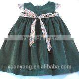 New Design Jasper Corduroy Cotton Frock Kids Clothes Western Style Girls Party Dress thumbnail-2
