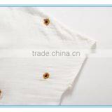 Half Sleeves V Neck Cotton Embroidery Breathable Fashion Lady Shirt thumbnail-3