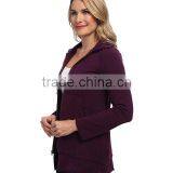 2016 Autumn Women Basic Jacket Coat Female Slim Brand Coats Casual Purple Jackets Fleece Zip Jacket thumbnail-1