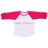 Wholesale Children Wear Icing Ruffle Raglan Shirt Baseball Shirt Long Sleeve Children's Boutique Clothing thumbnail-4