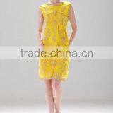 A-Line Neck Design Shinny Gold Ladies Casual Slim Fashion Dress With Zipper Black SR-D9789 thumbnail-5