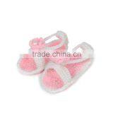 Elegant Nice Design Hot Sales Girl Free Knitting Floral Pattern Sandal Crochet Baby Shoes thumbnail-5