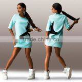 Wholesale Summer New Designs Short Sleeve Oversized Fashion Lady Dress Printed thumbnail-4