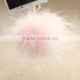 Myfur Real Pink Color Raccoon Fur Ball for Mobile Phone Dust Plug thumbnail-1