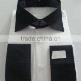 Mens Black High Spread Collar and Black French Cuff Dress Shirts thumbnail-1