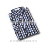 Popular Africa Market Short Sleeve Check Pattern Mens Shirt Design With Customised Logo for Oem thumbnail-2