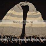 Scarf Using Indigo Cotton & White Viscose thumbnail-1