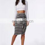 2015 Fashion Stripe Tie Waist Midi Skirt Indian Skirts Wholesale thumbnail-5