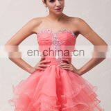 Grace Karin Strapless Watermelon Red Beaded Cocktail Dresses Short CL6077-1 thumbnail-4