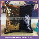 SQP022L Black Gold Two Tone Sequin Fabric Wholesale Throw Pillow Cases thumbnail-1