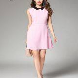 Sleeveless Pure Color Elegant A-line Ladies' Dress thumbnail-4