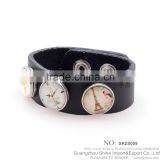 Hot Sale Real Genuine Leather Bracelet With Snap Button Bracelet thumbnail-3