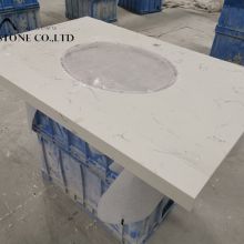 Good quality factory directly polish kitchen quartz stone countertop