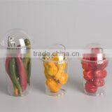 Disposable Food Package Cup, Vegetable Package Cup, Clear Plastic Food Cup,take Away Cold Drinking Cup With Dome Lid thumbnail-3