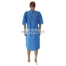 Blue SMS Patient Gown Disposable Breathable Clothing Short Sleeve thumbnail-2