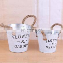 Wholesale Home Decorative Garden Plants Antique Round White Color Hemp Rope Hanging Painting Flower Pots Flower Vase thumbnail-5