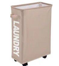 Customizable Color Rectangular Laundry Hamper With Wheels Easy-to-Operate Polyester Design for Home Bathroom Packed in Carton thumbnail-3