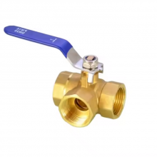 Brass Three Way Threaded Ball Valve NPT OEM Customizable High Pressure Water Pipe 3 Piece Brass Copper Ball Valve WOG thumbnail-1