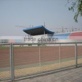 The stadium mesh fence