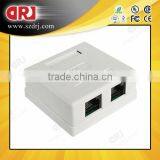 2 Port PCB Cat6 Keystone Jack 86 type Surface Mounting Box