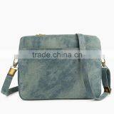 Genuine Leather Bag Women Designers Laptop Bag Shoulder Bag for Ipad With Jean Denim thumbnail-2