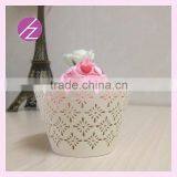 Top selling customized decorative laser cut cupcake wrapper for wedding DG-88