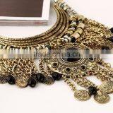 Foreign Trade Fashion Long Luxury Coin Tassel Exaggerated Gem Necklace thumbnail-5