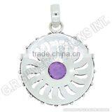 Amethyst Gemstone Pendant Wholesale,925 Sterling Silver Designer Pendant for Necklace Jewelry thumbnail-3