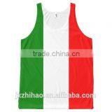 Designer Flag Printing Cotton Plain Tank Top for Men Wholesale China thumbnail-1